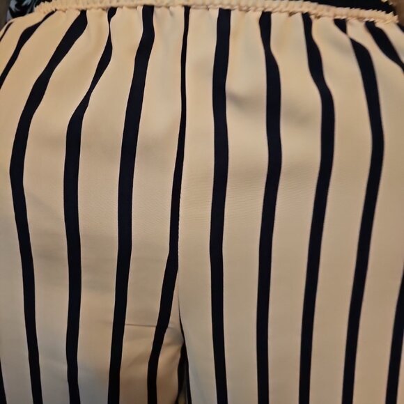 Striped navy blue and off white pants 1X 14/16 - Picture 2 of 6